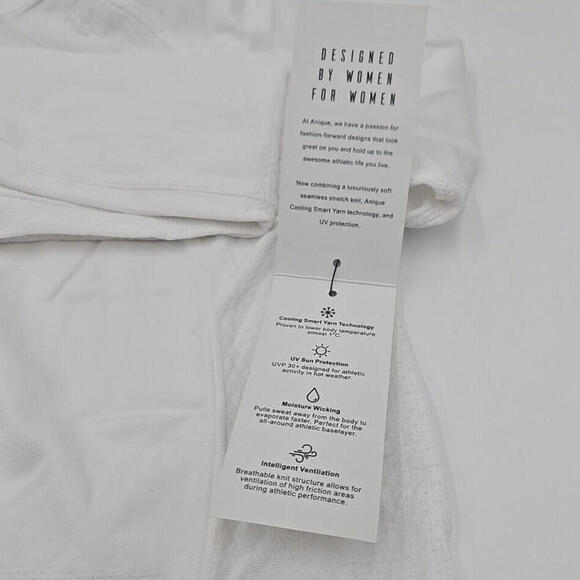 Anique Womens Sun Protective UPF‎ 30+ Cooling Long Sleeve Pure White Small Shirt - Picture 7 of 8